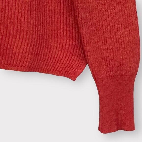 Vici Ribbed Knit Sweater Women's Size S Red-Orange Pullover Long-Sleeves - Picture 10 of 11